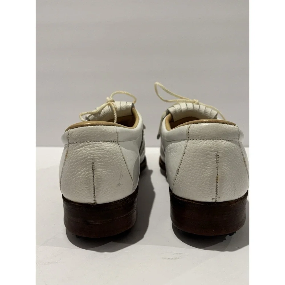 FootJoy‎ Classics Kiltie Golf Shoes 8C Softspikes Vintage Gold FJ Medallion RARE